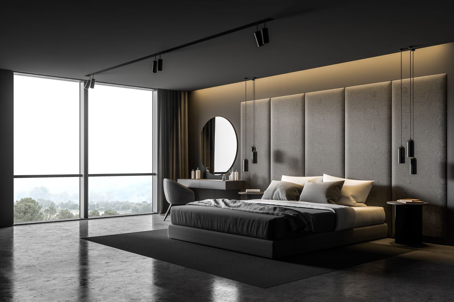 Master bedroom with modern furnishings